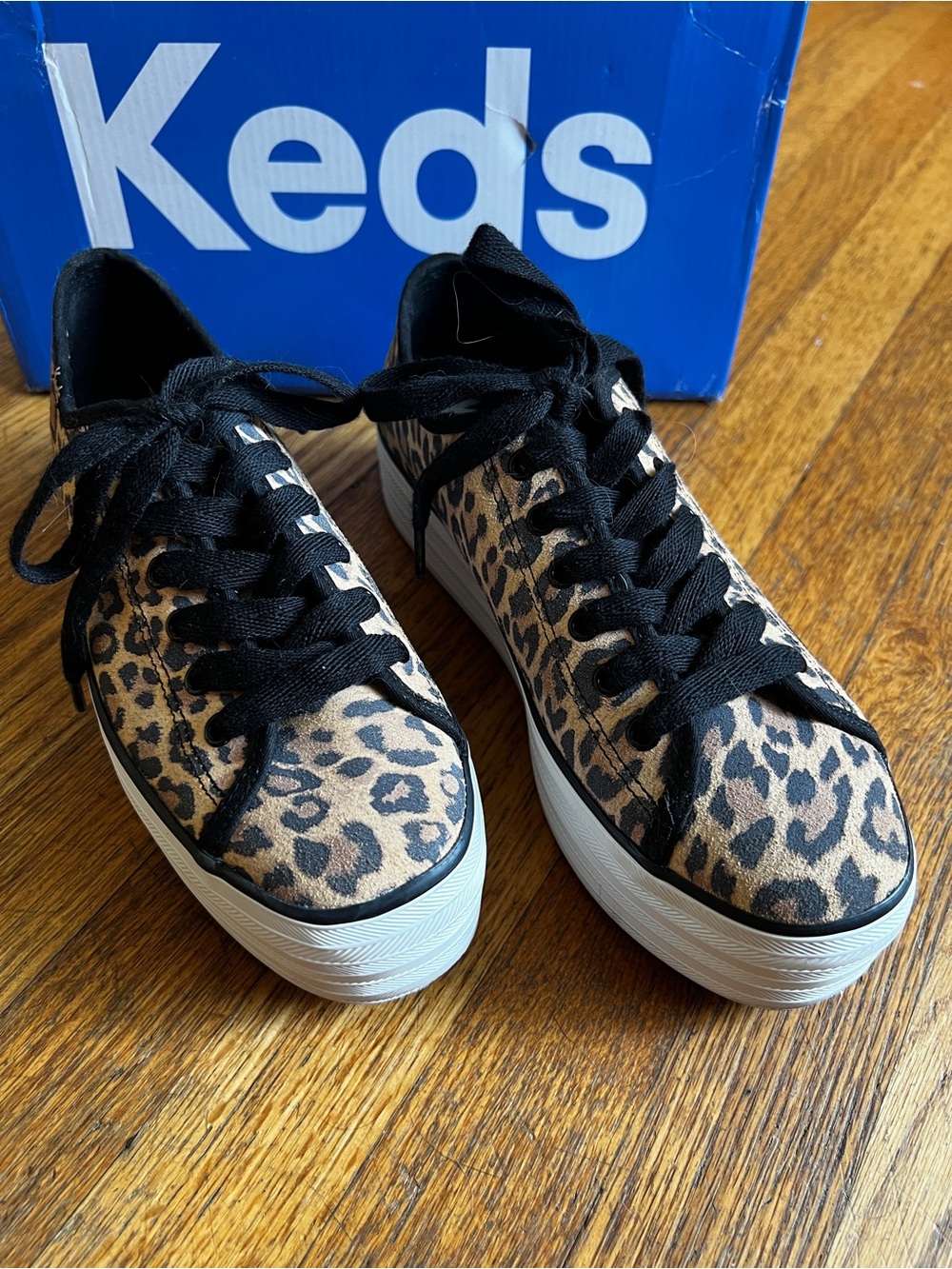 Keds Leopard Print “Tripup” Platform Sneakers - Black, Tan